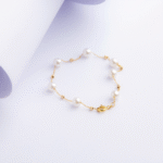 دستبند طلای ۱۸ عیار مدل مرواریدی