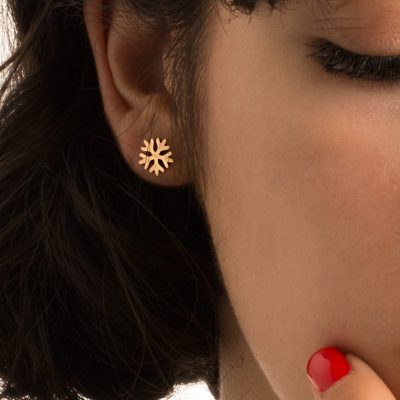 گوشواره طلای ۱۸ عیار رادا مدل برفین